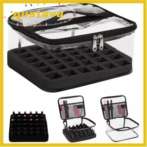 Túi lưu trữ sơn móng tay GUSTAVA, Dụng cụ sắp xếp sơn móng tay PVC dung tích lớn, cầm tay cầm tay 36 chai Túi đựng mỹ phẩm Dụng cụ làm móng tay