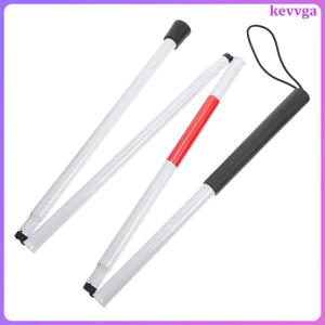 1Pc Di Động 4 Phần Nhôm Mù Cane Cho Thị Giác Bị Rối Với Dây Trắng Kevga