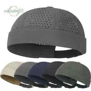 CATMALLER88 Mũ Skullies không vành, Mũ beanie có thể điều chỉnh bằng lưới, Mũ Hip Hop thông thường thời trang màu trơn thoáng khí mùa hè