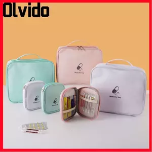 Túi đựng thuốc OLVIDO Vải gia dụng Đa chức năng Túi đựng thuốc nhiều lớp Túi y tế dày