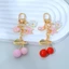 Móc khóa trái cây YOLOGO, Móc khóa hoa anh đào Mini, Trang sức DIY tinh tế Trang trí bướm Phụ kiện túi tráng men dành cho nữ Cô gái