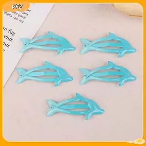 VFZ 5 Chiếc Đầy Màu Sắc Lấp Lánh Cá Heo BB Tóc Bên Kẹp Barrettes Cho Bé Gái Phụ Nữ Trẻ Em Ngày Lễ Đảng Quà Tặng Phụ Kiện Tóc Mũ Louislifecool