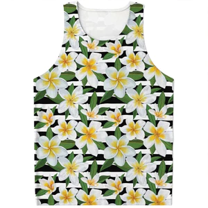 Plumeria Flower Unisex Tank Top, Áo thun khô nhanh không tay in đầy đủ, Thời trang mùa hè mềm mại thoáng khí