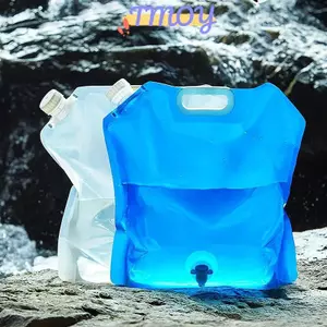 Túi nước gấp di động ngoài trời TMOY 5 / 10L có vòi đi xe đạp, du lịch và cắm trại bằng nhựa Thiêned Túi nước dung tích lớn TMOY