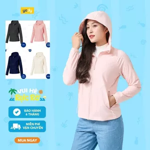 Áo khoác gió nữ 2 lớp YODY trượt nước siêu co giãn 4 chiều thoải mái vải mềm mại AKN7010 WCWC25F045