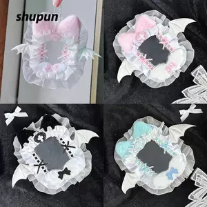 Hộp đựng thẻ SHUPUN, Hộp bảo vệ ảnh sang trọng Nơ màu hồng, Anime có ruy băng Giá đỡ Photocard ren