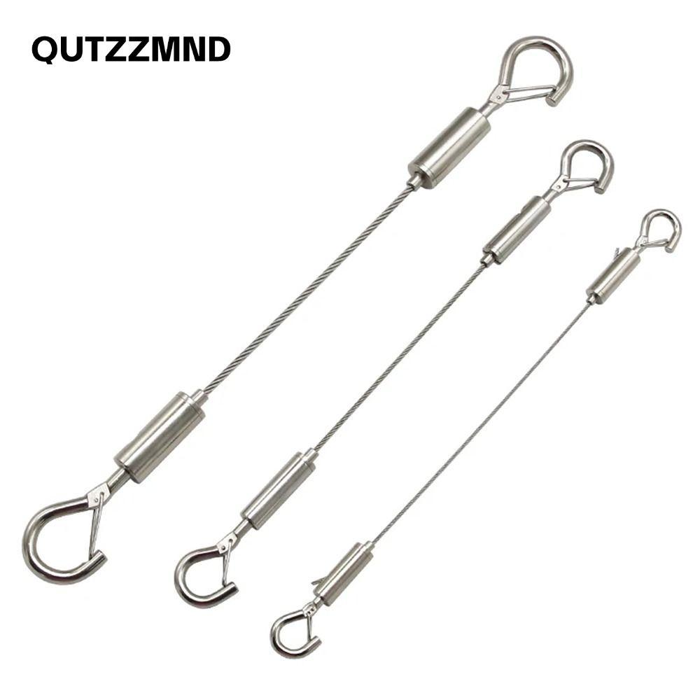Cáp thép không gỉ QUTZZMND, Dây dây tự động có thể điều chỉnh chống rơi bền bỉ, Dây phơi quần áo đa chức năng hai đầu treo ảnh