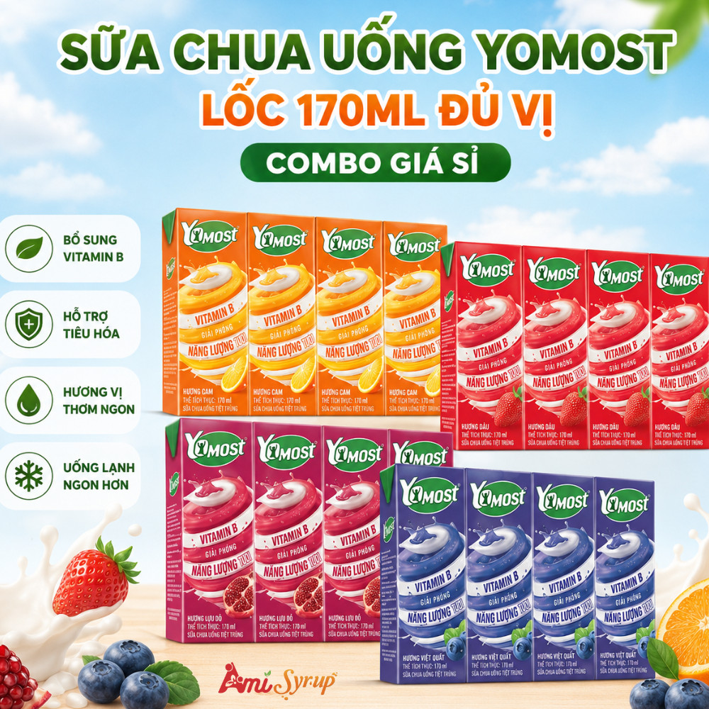 [Combo Giá Sỉ] Sữa Chua Uống Yomost Lốc 170ml Nhiều Vị, Thơm Ngon Đậm Đà Dinh Dưỡng Cho Bé