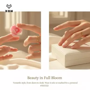 Nhẫn hoa hồng bằng thép không gỉ độc đáo dành cho các sự kiện trang sức kim loại thời trang [Mina]