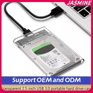 Ổ cứng gắn ngoài trong suốt JASMINE 2.5or3.0 Inch HDD SSD Case Micro-b sang USB3.1 4TB Ổ cứng nhà ở UASP SATA III Laptop JASMINE
