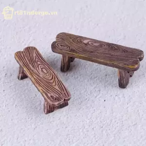 GE 2 Chiếc Mini Ghế Gỗ Phân Vườn Cổ Tích Thu Nhỏ Trang Trí Cặp Đôi Băng Ghế Hành Động Hình DIY Nhà Búp Bê Phụ Kiện VN