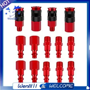 14 Phụ kiện ống dẫn khí, Bộ phích cắm không khí loại công nghiệp, Kích thước sợi 1 / 4 Inch, Phụ kiện thay thế máy nén khí