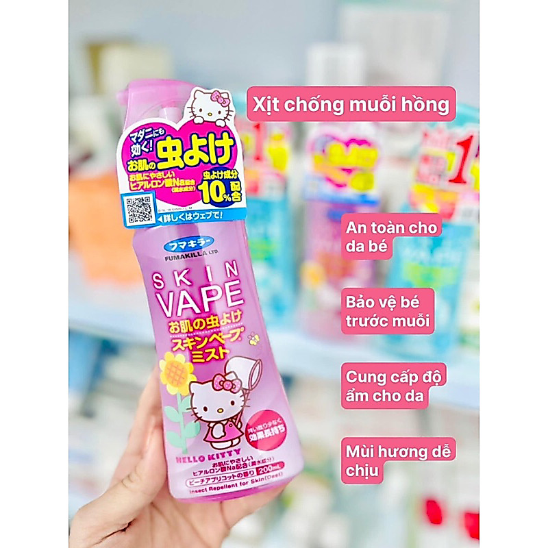 Xịt chống muỗi và côn trùng Skin Vape Nhật Bản an toàn cho bé
