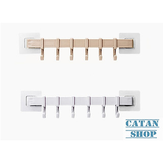 Thanh treo đồ dán tường,tủ quần áo, nhà bếp, có 6 móc chịu lực tiết kiệm diện tích GD263-MTSC-Thanh