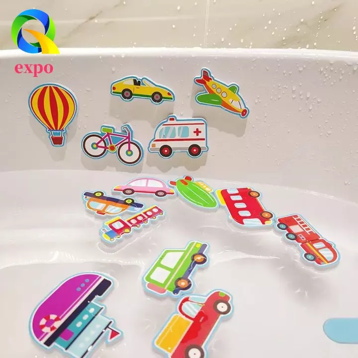 EXPO LIMIT Phòng Tắm Chơi Trò Chơi Nước Đồ Chơi, EVA Xe Thuyền Trẻ Em Xếp Hình Đồ Chơi Tắm, Bồn Tắm Đồ Chơi Nước DIY Miếng Dán Đồ Chơi Mềm Nổi Cho Bé Xếp Hình Đồ Chơi Trẻ Em Bé Trai Bé Gái
