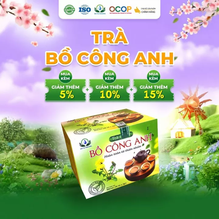 Trà Bồ Công Anh Cỏ Ngọt Thanh Mát Cho Ngày Mới Thư Thái Hộp 30 Túi Lọc 90gram