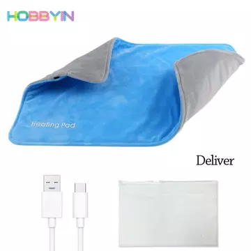 Chăn sưởi điện HOBBYIN 50 * 30CM, Thảm sưởi ấm USB có thể giặt được, Chăn sưởi ấm nhanh mùa đông 10W Tấm sưởi ấm thú cưng Văn phòng