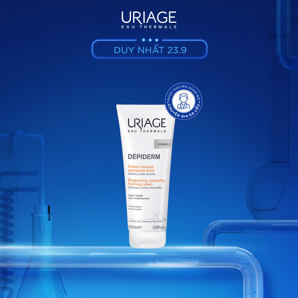Sữa rửa mặt sáng da dạng bọt URIAGE DÉPIDERM MOUSSE NETTOYANTE ÉCLAT 100ml