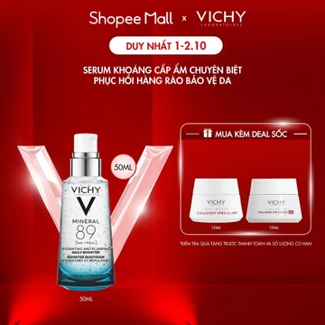 Serum khoáng “quốc dân” giúp phục hồi và cấp ẩm chuyên biệt Vichy Mineral 89 50ml, chống đa tác nhân làm suy yếu da