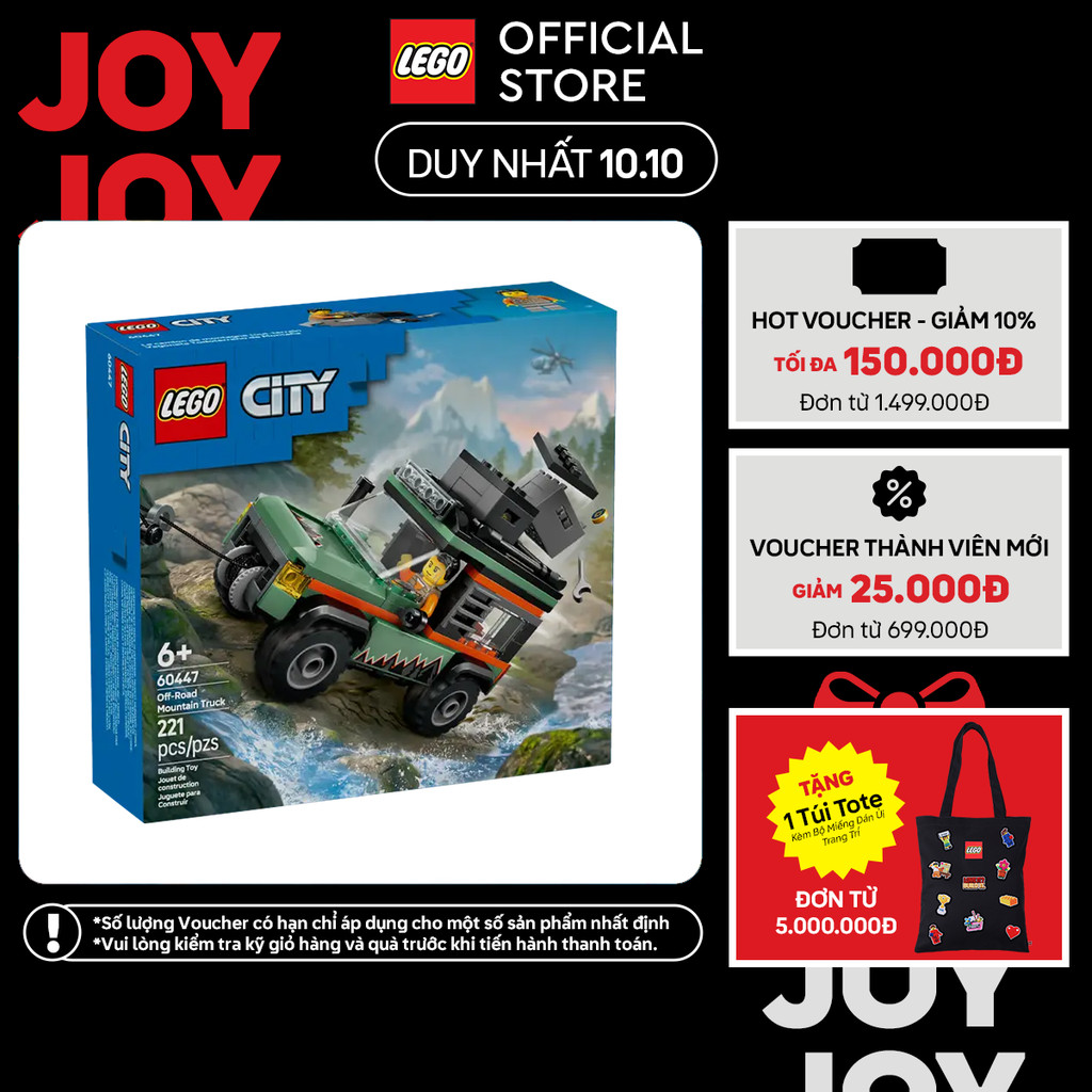 LEGO CITY 60447 Đồ Chơi Xe Leo Núi Địa Hình 4X4 (221 chi tiết)