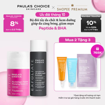 Bộ đôi làm sạch và tái tạo da Paula's Choice Pro-collagen Peptide và 2% BHA liquid 1510-2010