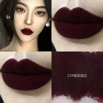 Son môi phong cách Âu Mỹ màu đỏ rượu vang tối, retro đỏ đậm chống nước màu anh đào tiết bồ câu lì, bán chạy