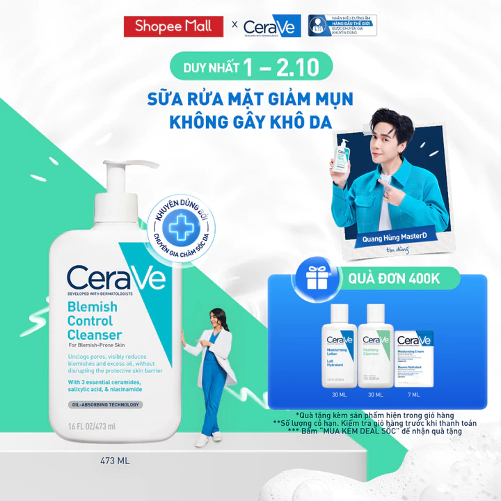 CeraVe Acne Facial Cleanser Blemish Control – 473 ml