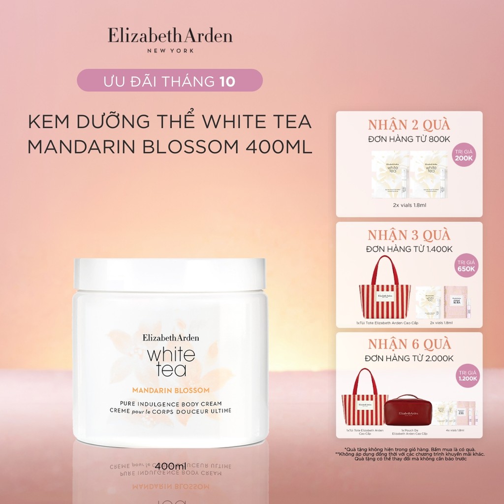 Kem dưỡng thể Elizabeth Arden White Tea Mandarin Blossom Pure Indulgence Body Cream 400ml