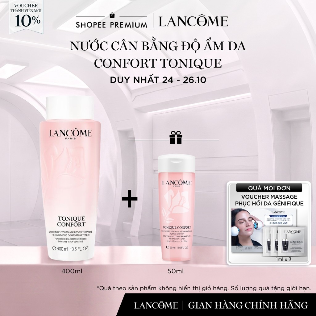 Nước Cân Bằng (Toner) Độ Ẩm Dịu Nhẹ Lancome Tonique Confort 400ml