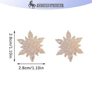 Onetimingfine Pha Lê Bông Tuyết Bông Tai Thời Trang Sáng Bóng Zircon Bông Tai Hoa Dành Cho Nữ Tính Khí Thanh Lịch Tiệc Cưới Trang Sức Quà Tặng VN