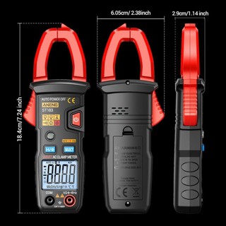 Đồng hồ đo kẹp kỹ thuật số ALMA1, True RMS 6000 Đếm vạn năng kỹ thuật số, Màn hình LED ANENG ST183 Kìm đo Ampe kế chuyên nghiệp