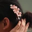 Kẹp tóc gỗ đàn hương hoa nhung xoắn - Phong cách Trung Hoa mới, phụ kiện Hanfu hàng ngày