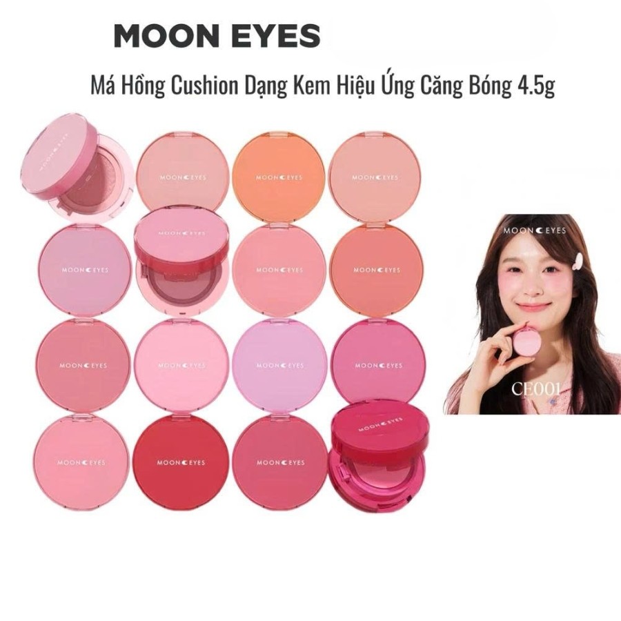 [KÈM BÔNG MÚT] Má hồng cushion MOONEYES dạng kem má hồng moon eyes hiệu ứng căng bóng tự nhiên 4.5g