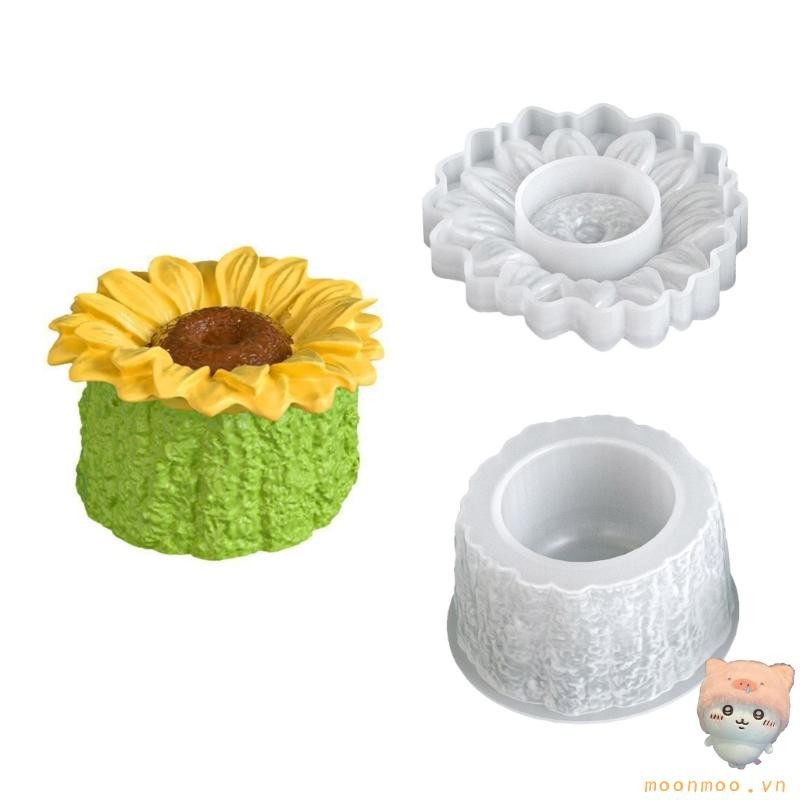 Mặt Trăng Hoa Hướng Dương Silicone Handmade - Khuôn Tạo Đồ Nhựa Trang Sức và Giá Đỡ Trang trí