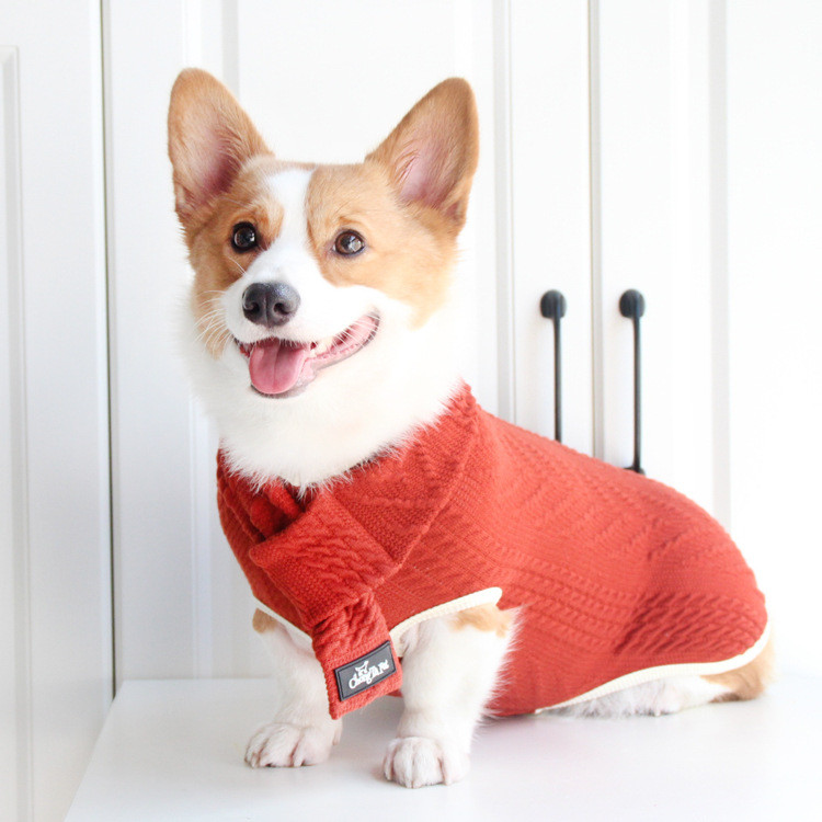 Thú Cưng Casual Retro Thú Cưng Dệt Kim Áo Len Chó Nhỏ Đa Năng Corgi Quần Áo Mùa Đông Thú Cưng Giáng Sinh Quần Áo Bán Buôn
