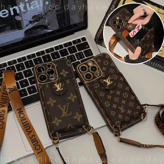 Dành Cho iPhone 17 17 17Air 16 15 Pro Max 14 13 12 11 PRO MAX 14 15 16 Plus Cao Cấp Sang Trọng Có Khe Cắm Ví Thẻ Vỏ Điện Thoại Di Động Vintage Da PU Thiết Kế Có Dây Buộc Vỏ Bảo Vệ