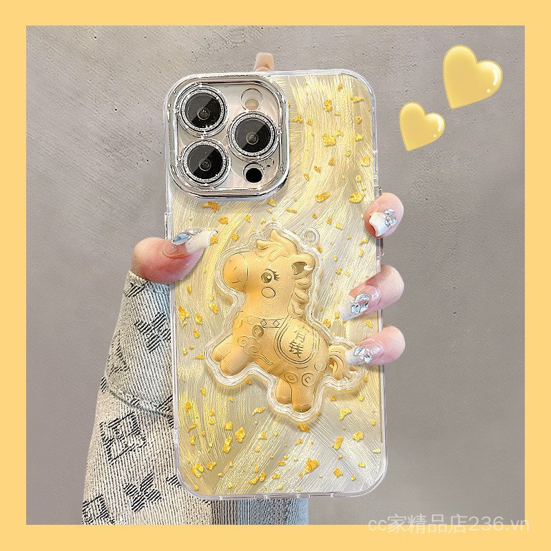 Dây chuyền treo phong phú ngay lập tức Thích hợp cho vỏ điện thoại iPhone17promax 16 sợi lông vũ 14 Phim ống kính trọn gói 15 cảm giác cao cấp