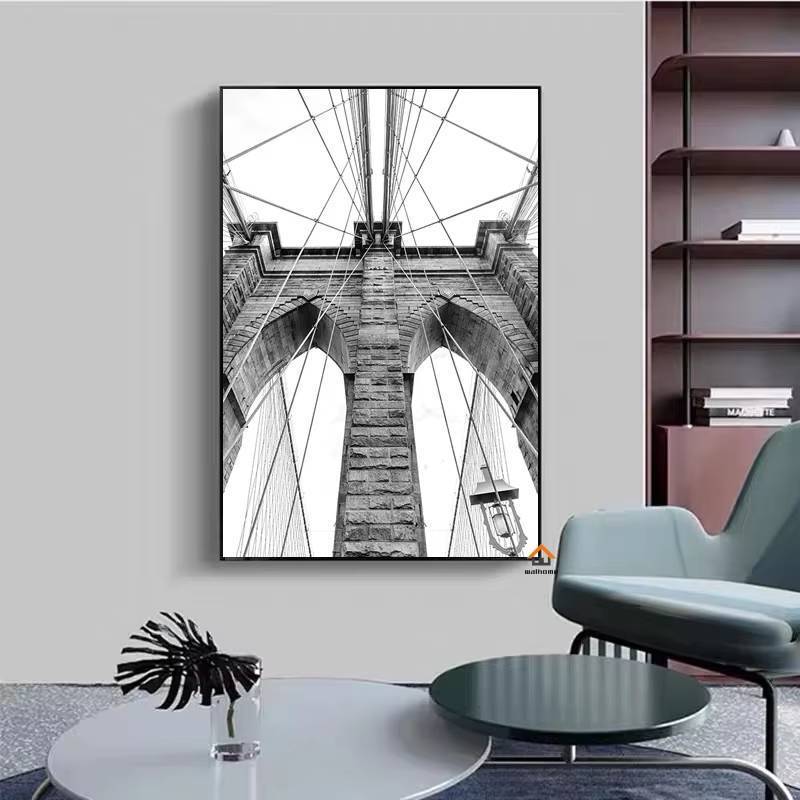 Hiện Đại New York London Paris Sydney City Landmark Phong Cảnh Tranh Canvas Đen Trắng Treo Tường Nghệ Thuật Hình Ảnh Nhà Trang Trí Phòng Không Khung