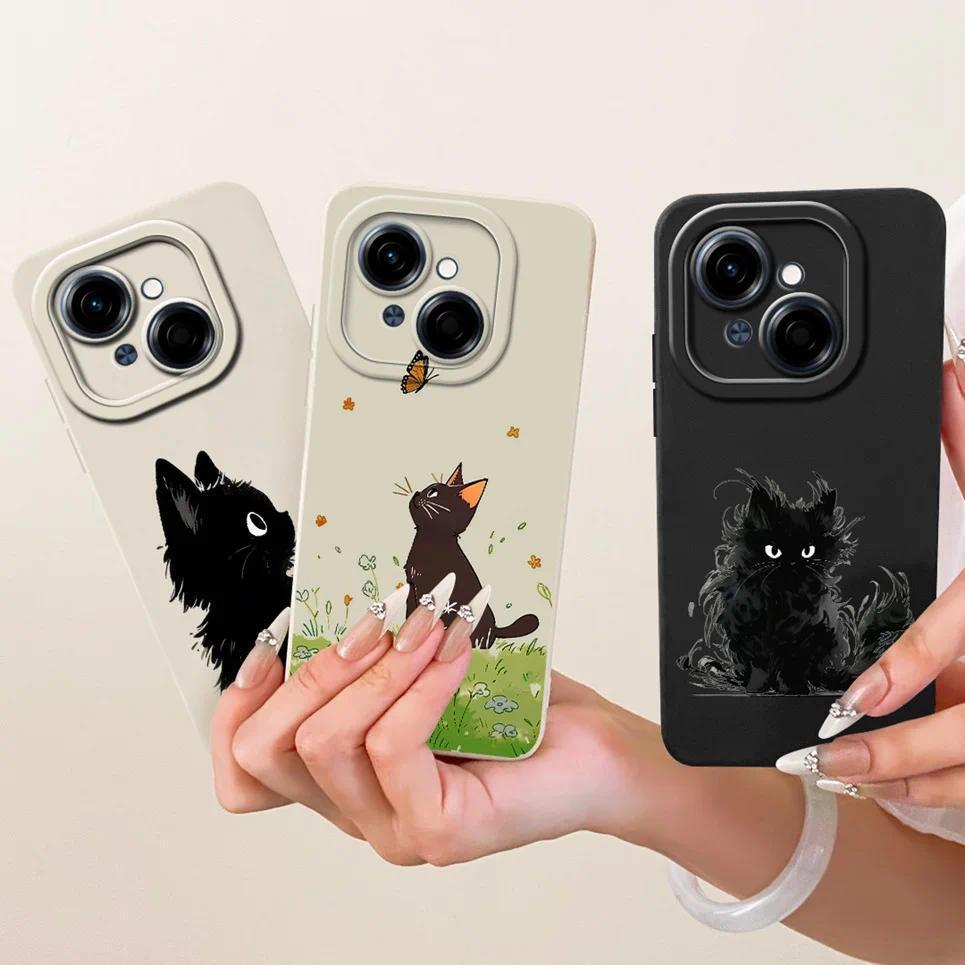 Ốp Lưng Cho Tecno Spark GO 1 1S GO 2025 / Tecno Pop 9 4G Ốp Điện Thoại Mèo Hoạt Hình Hoàng Hôn Họa Tiết Ốp Lưng Silicon Mềm Capa