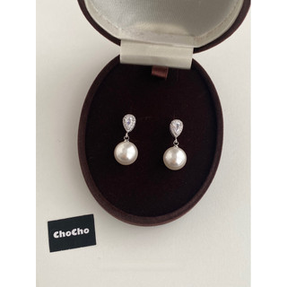 Bông tai bạc 925 kim zircon ngọc trai, phong cách sang trọng, phù hợp cho người phụ nữ thanh lịch