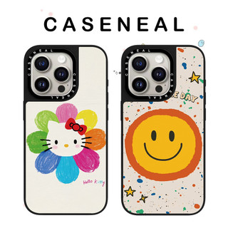 CASENEAL Mặt cười hướng dương Vỏ điện thoại gương chất lượng cao Thích hợp cho iPhone 17ProMax 17pro 17 air 16promax 16 15promax 15 14promax 13 13promax Ốp cứng chống rơi thời trang