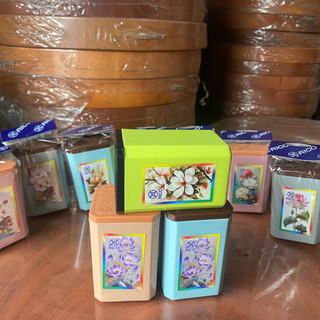 Hũ tăm vuông RICO – nắp đậy kín, nhiều màu pastel, họa tiết hoa sang trọng