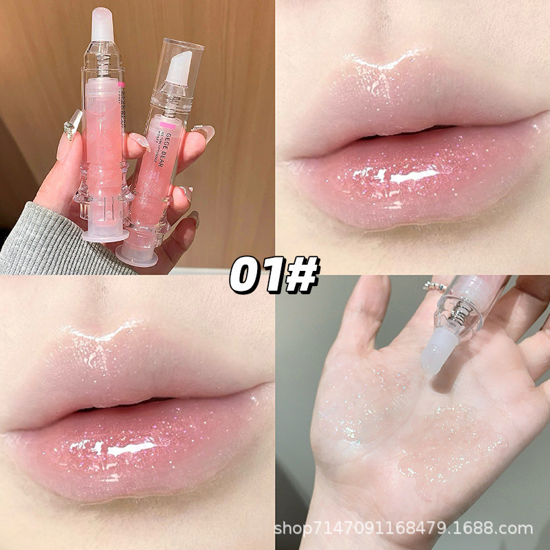 Vẻ Đẹp Trong Suốt Son Bóng Dưỡng Ẩm Nước Bóng Thủy Tinh Môi Chống Phai Màu Chống Dính Cốc Dễ Thương