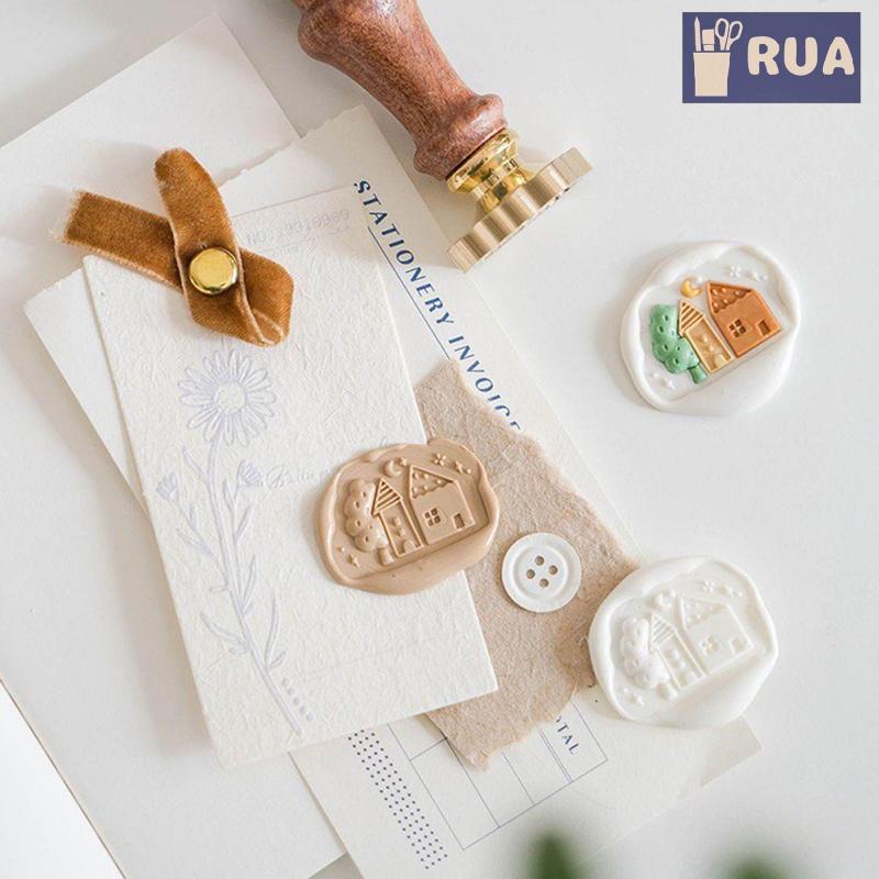RUA Vintage Hoa In Tem Series Sáp Con Dấu Tem Niêm Phong Sáp DIY Thêu Vỏ Thẻ Phong Bì Lời Mời Trang Trí Mới