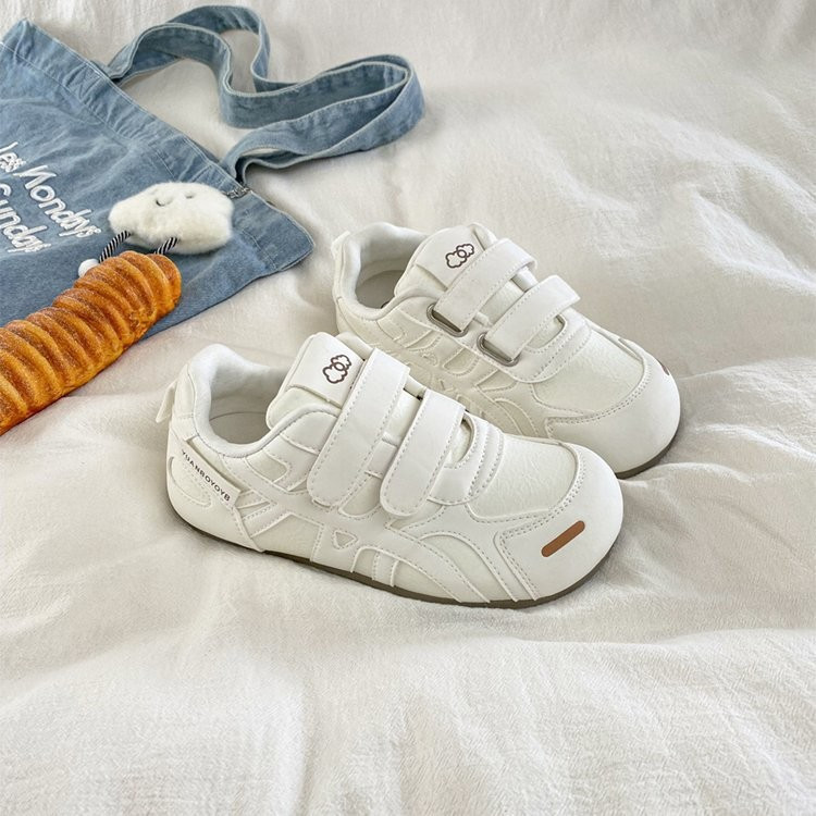 Thời Trang Velcro Ngón Chân Tròn Dễ Thương Đế Dày Sinh Viên Giày Thể Thao Mùa Thu Phong Cách Mới Mặc Hàng Ngày Chống Trơn Trượt Chống Mài Mòn Nhẹ Thể Thao Sneake