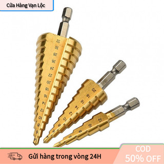 [vạn] Bộ 3 Mũi Khoan Tháp Bước 4-12mm 4-20mm 4-32mm HSS Phủ Titan Siêu Cứng Đa Năng