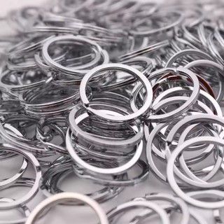 20 Móc khóa vòng chia bạc được đánh bóng 25mm - Hộp đựng chìa khóa ô tô tròn DIY