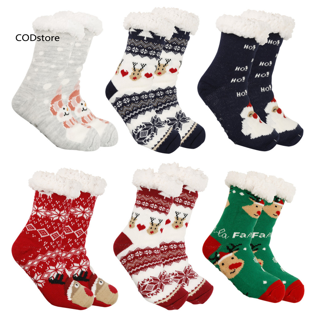 KDC Tất thời tiết tuyết phong cách hoạt hình Giáng sinh, giữ ấm mùa đông với ông già Noel và nai sừng tấm - món quà lý tưởng