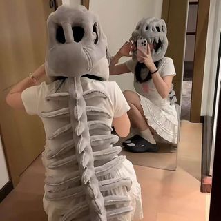 PENTAXZR Mũ Cosplay ngộ nghĩnh, Mặt nạ xương khủng long thiết kế Exosketeleton ngộ nghĩnh, thoáng khí mềm mại cho trẻ em / Dễ dàng đeo bộ xương khủng long Cos Đạo cụ chụp ảnh Đạo cụ