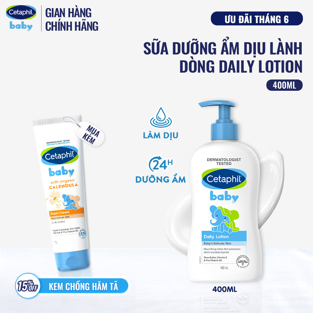 [HANNAH x CETAPHIL] Sữa dưỡng ẩm dịu lành CETAPHIL BABY DAILY LOTION DAILY 400ML